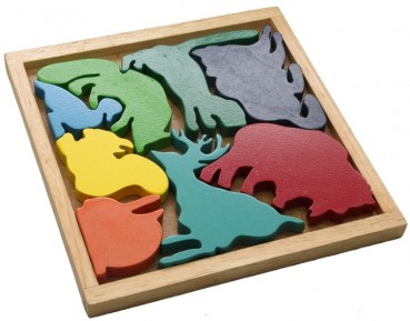Lege-Puzzle Tiere bunt, 18x18x1,7 cm