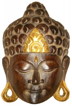 Buddha-Maske mit Gold 35cm