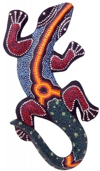 Gecko, dotpainting, 30cm