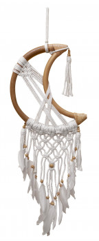 Dreamcatcher wei Boho-Style 22 cm Mond