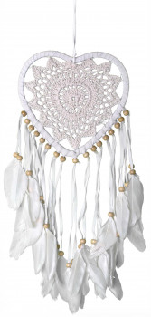 Dreamcatcher Spitze wei Herz 16 cm