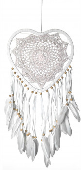 Dreamcatcher Spitze wei Herz 27 cm