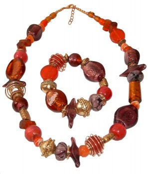 Halsband lila/orange 