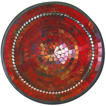 Mosaik-Schale, rund, 37cm, rot, VE3