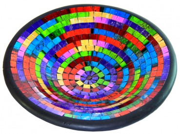 Mosaik-Schale, rund, 29cm, bunt, VE3