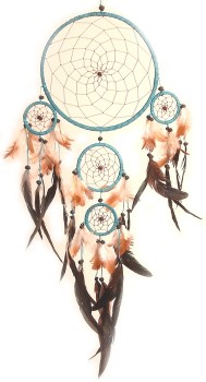 Dreamcatcher 22cm & 4x klein, blau