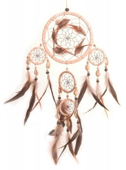 Dreamcatcher 9cm mit Muschel 4x klein, braun