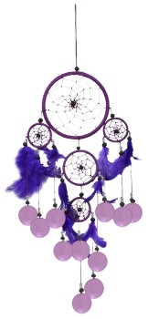 Dreamcatcher Nylon mit Capis, 12cm, lila