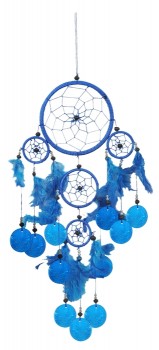 Dreamcatcher Nylon mit Capis, 12cm, blau