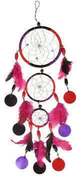 Dreamcatcher Nylon, lila/schwarz, 12 cm