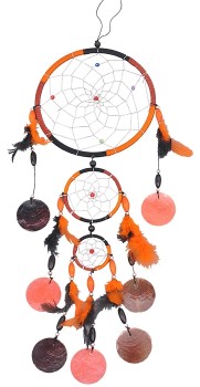 Dreamcatcher Nylon, safran/schwarz, 12 cm