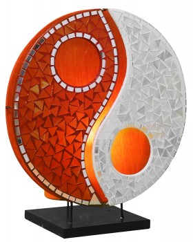 Leuchte Ying Yang orange/wei, 30cm