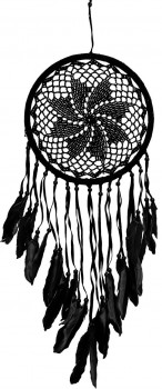 Dreamcatcher, Cotton black 27cm