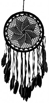 Dreamcatcher, Cotton black 32cm