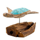 Schildkr�te auf einem Holz, 20cm