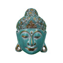 Buddha-Maske mit Gold turquise wash 25cm