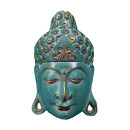 Buddha-Maske mit Gold turquise wash 35cm