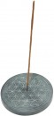 Rucherhalter, Speckstein, grau, 10cm, Blume des Lebens
