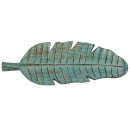 Schale Blatt t�rkis wash, 40 cm