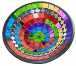 Mosaik-Schale, rund, 15cm, bunt,  VE5