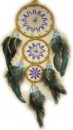 Dreamcatcher 11cm, Perlen, 3-fach, braun